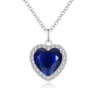 AILUOR Titanic Bijoux Coeur Collier Femme Coeur de l'Océan du film Titanic en Cristal Bleu et Transparent avec une chaîne plaquée Or Blanc Pendentifs Bijoux (Style 1)