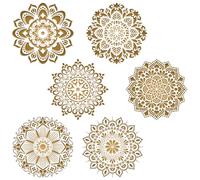 AILUYA - Lot de 6 grands pochoirs mandala - Accessoires de peinture réutilisables - Pour bricolage, décoration murale - 30 x 30 cm