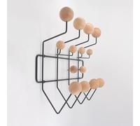 AILZCFX Patère Boule en Bois, Porte-Manteau avec 14 Crochets, Porte-Manteau Mural, Rail à Crochets avec Boules colorées, Porte-Manteau pour entrée, Couloir, Chambre à Coucher, Salle de Bain