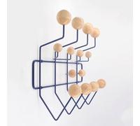 AILZCFX Patère Boule en Bois, Porte-Manteau avec 14 Crochets, Porte-Manteau Mural, Rail à Crochets avec Boules colorées, Porte-Manteau pour entrée, Couloir, Chambre à Coucher, Salle de Bain