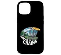 Aim for The Chains Disc Golf Player Frisbee Basket Coque pour iPhone 15