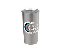 Aim Shoot Swear Repeat - Archery Target Gobelet isotherme en acier inoxydable double paroi