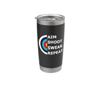 Aim Shoot Swear Repeat - Archery Target Gobelet isotherme en acier inoxydable double paroi