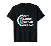 Aim Shoot Swear Repeat - Archery Target T-Shirt