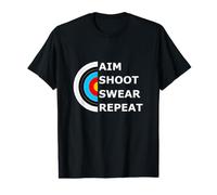 Aim Shoot Swear Repeat - Archery Target T-Shirt Graphique avec Valeur