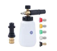 AIM Tools Canon à Mousse Compatible avec Karcher K2 K3 K4 K5 K6 K7 Nettoyeur Haute Pression, avec 5 Embouts de Buse, Connecteur Rapide 1/4", Lance à Mousse 1L pour Lavage de Voitures