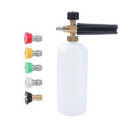 AIM Tools Lance à Mousse de Neige 1L Buse de Réglable Connecteur Rapide 1/4" Canon à Mousse avec 5 Embouts de Buse pour Nettoyeur Haute Pression Lavage de Voitures