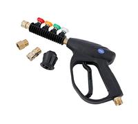 AIM Tools Pistolet Nettoyeur Haute Pression 3200PSI avec 4 Buse de Pulvérisation Connexion Rapide 1/4" Raccord M22 14mm et Connecteur Rapide Adaptateur s'adapte Karcher, pour Nettoyage de Voiture