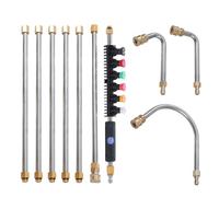 AIM Tools Rallonge de Lance pour Nettoyeur Haute Pression 10 Pièces 4000PSI Lance Nettoyeur de Toit avec 5 Embouts de Buse, Connexion Rapide de 1/4", Kit de Nettoyage de Gouttière