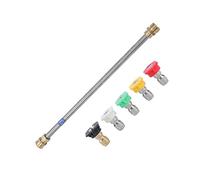 AIM Tools Rallonge de Lance pour Nettoyeur Haute Pression 15 Pouces avec 5 Embouts de Buse, Raccord M22-14mm Filetage Mâle et Déconnexion Rapide de 1/4", Kit de Nettoyage de Gouttière