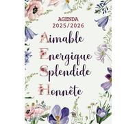 Aimable Énergique Splendide Honnête: Agenda AESH 2025 2026, Cadeau AESH d'École | Organiseur Hebdomadaire avec 30 Fiches de Suivi | Format A4