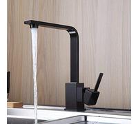 AIMADI Robinet de Cusine Noir 7-Forme Bec Haut Flexible Robinet Mitigeur Evier pour Cuisine en Acier Inox Finition Noire Robinetterie Monotrou à Eau Chaude et Froide