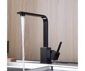 AIMADI Robinet de Cusine Noir 7-Forme Bec Haut Flexible Robinet Mitigeur Evier pour Cuisine en Acier Inox Finition Noire Robinetterie Monotrou à Eau Chaude et Froide