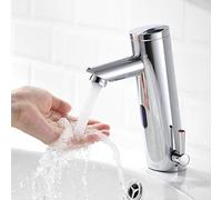 AIMADI Robinet de Lavabo Intelligent à Capteur Infrarouge, Mitigeur Automatique Sans Contact pour Salle de Bain avec Réglage de Température et Débit, Économiseur d'Eau Hygiénique, Installation Facile