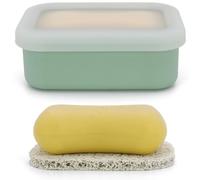 AIMAIMAIMAI - Étui à savon de voyage compact et étanche en silicone, boîte à savon portable avec couche de drainage pour camping, salle de sport (vert clair)