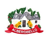 Aimant 3D pour réfrigérateur vintage ville d'Alberobello drapeau Italie, aimant réfrigérateur Trullo, décoration pour tableau magnétique, maison et cuisine, bureau