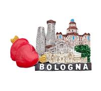 Aimant 3D pour réfrigérateur vintage ville de Bologne drapeau Italie, aimant réfrigérateur, décoration pour tableau magnétique, maison et cuisine, bureau (SAN PETRONIO)