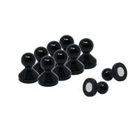 Aimant á Broches á Poussée en Acrylique Noir Moyen pour Réfrigérateur, Tableau Blanc, Tableau D'Affichage 15mm dia x 21mm de Haut - Pack de 100