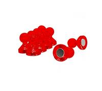 Aimant á Broches á Poussée en Acrylique Rouge Moyen pour Réfrigérateur, Tableau Blanc, Tableau D'Affichage 15mm dia x 21mm de Haut - Pack de 10