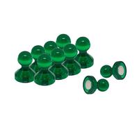 Aimant á Broches á Poussée en Acrylique Vert Moyen pour Réfrigérateur, Tableau Blanc, Tableau D'Affichage 15mm dia x 21mm de Haut - Pack de 100