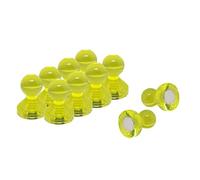 Aimant á Goupille á Poussée en Acrylique Jaune Moyen pour Réfrigérateur, Tableau Blanc, Tableau D'Affichage 15mm dia x 21mm de Haut - Pack de 100