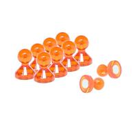 Aimant á Goupille á Poussée en Acrylique Orange Moyen pour Réfrigérateur, Tableau Blanc, Tableau D'Affichage 15mm dia x 21mm de Haut - Pack de 10