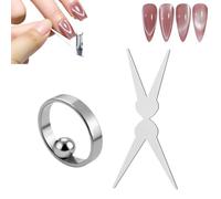 Aimant à ongles œil de chat pour ongles, nouvel aimant œil de chat en forme d'anneau pour ongles, ciseaux et pointe française pour vernis gel œil de chat, kit d'art à faire soi-même à domicile pour