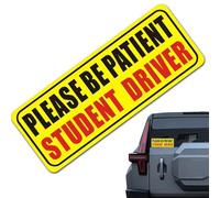 Aimant autocollant conducteur étudiant de voiture - 23x9cm Please Be Patient Students Driver Decal,9x4 pouces Peinture réfléchissante Safe Student Drivers Signs Stickers Removable Decals For Window