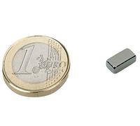 Aimant Bloc 10 x 5 x 3mm Néodyme N40, Nickelé - force 1,4 kg - 10 pièces