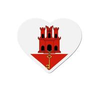 Aimant Coeur Drapeau Gibraltar - Multicolore - 6 Cm - 50 Pièces - Résine Synthétique - Mixte