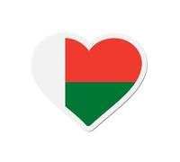 Aimant Coeur Drapeau Madagascar - Multicolore - 9 Cm - 50 Pièces - Résine Synthétique - Mixte