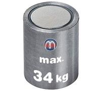 Aimant cylindrique acier tolérance d'ajustement H6 Ø 6-32 mm Néodyme (NdFeB) - Force de maintien: jusqu'à 34kg - Aimants grappin cylindriques, Tailles:Ø 32 x 35mm | 34kg force