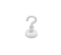 Aimant de Crochet Néodyme Peint Blanc Avec Crochet M4 Pour Réfrigérateur, Tableau Blanc, Tableau D'Affichage, Classement Ou Bureau - 16mm de diamètre x 30,5mm de Haut - 9,7kg