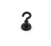 Aimant de Crochet Néodyme Peint en Noir Avec Crochet M4 Pour Réfrigérateur, Tableau Blanc, Tableau D'Affichage, Classement Ou Bureau - 16mm de diamètre x 30,5mm de Haut - 9,7kg - Pack de 10