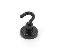 Aimant de Crochet Néodyme Peint Noir Avec Crochet M5 Pour Réfrigérateur, Tableau Blanc, Panneau D'Affichage, Classeur Ou Bureau - 25mm de diamètre x 36,5mm de Haut - Put 20kg - Pack de 40