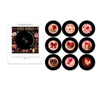 Aimant de Frigo Musical, Mini Lecteur Vinyle NFC | avec 9 Disques Programmables, Veilleuse LED Rotative Rétro Haut Parleur pour Cuisine Cadeau Noël, aimant musique rétro