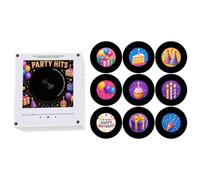 Aimant de Frigo Musical, Mini Lecteur Vinyle NFC | avec 9 Disques Programmables, Veilleuse LED Rotative Rétro Haut Parleur pour Cuisine Cadeau Noël, aimant musique rétro
