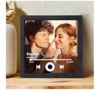 Aimant de frigo personnalisé Musique Album,Magnet frigo musicaux Peut Jouer Chanson,Photo personnalisée pour Les Amoureux Musique Ami Famille,Noël Saint Valentin Anniversaire Cadeaux (B-Cadre)