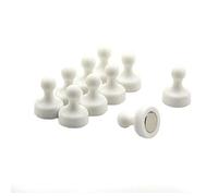 Aimant de la Quille-Gardée Blanche Haute Puissance pour Réfrigérateur, Bureau, Tableau Blanc, Tableau D'Affichage 19mm dia x 25mm de Haut - Pack de 10