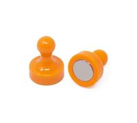 Aimant de la Quille-Gardée Orange High Power Pour Réfrigérateur, Bureau, Tableau Blanc, Tableau D'Affichage 19mm dia x 25mm de Haut - Pack de 2