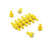 Aimant de la Quille Jaune pour Réfrigérateur, Bureau, Tableau Blanc, Tableau D'Affichage 12mm dia x 21mm de Haut - Pack de 12