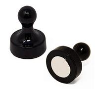 Aimant de la Quille Noire Haute Puissance pour Réfrigérateur, Bureau, Tableau Blanc, Tableau D'Affichage 19mm dia x 25mm de Haut - Pack de 2