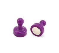 Aimant de la Quilles Violet Haute Puissance pour Réfrigérateur, Bureau, Tableau Blanc, Panneau de Notification 19mm dia x 25mm de Haut - Pack de 10