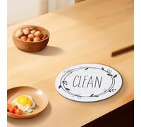 Aimant de lave-vaisselle « Clean Dirty » - Indicateur réversible de 8,9 cm pour appareils de cuisine - Autocollant magnétique avec revêtement en PVC solide pour suivre l'état de lavage - Gris et blanc