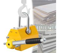 Aimant de levage - 220/440/880/1320 lbs, aimant de levage permanent avec système de déverrouillage, aimant haute résistance pour palan, pont roulant, tôle d'acier et barre ronde(100KG)