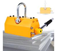 Aimant de levage, capacité de levage 100/200/400/600 kg, aimant de levage en acier avec déverrouillage manuel, fonctionnement magnétique sans électricité(600KG)