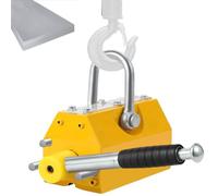 Aimant de levage - Capacité de traction 220/440/880/1320 lb, aimant de levage en acier, palan permanent avec poignée, aimant de levage métallique robuste pour équipements de manutention(100KG)