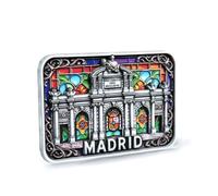 Aimant de Madrid, aimant de réfrigérateur madrilène, porte d'Alcala, ours et arbousier, Cybelle, métro de Madrid, Gran Via, monuments