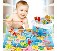 Aimant De Pêche En Bois 3d, Ensemble De Jouets De Simulation, Maison D'apprentissage Magnétique En Bois, Puzzle Poisson Amusant Pour Enfants, Cadeaux Pour Bébés