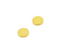 Aimant de Polarité Plaquée Or Avec Une Fossette Sur la Face Nord Pour Identifier la Polarité Des Autres Aimants - 12mm dia x 2mm D'Épaisseur - Pack de 2